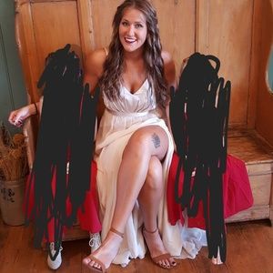 Champagne Vera Wang bridesmaid dress